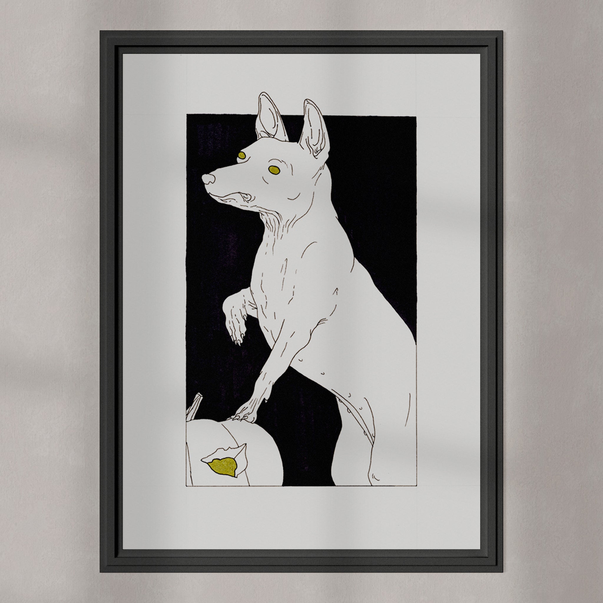 Xoloitzcuintle, Ink & Marker on Paper
